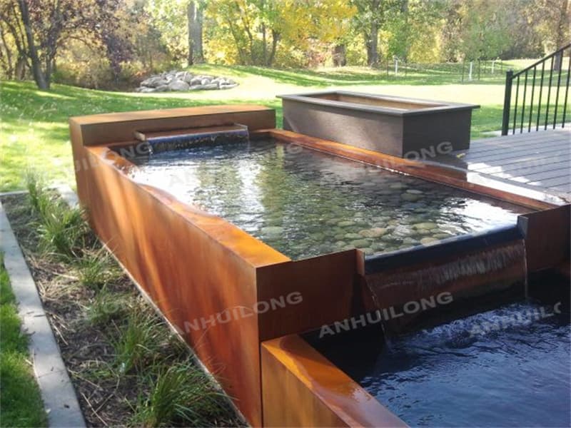 <h3>Customized outdoor corten steel garden water fountain feature</h3>

